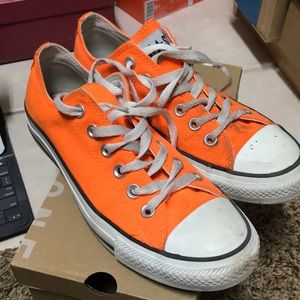 Neon orange converse